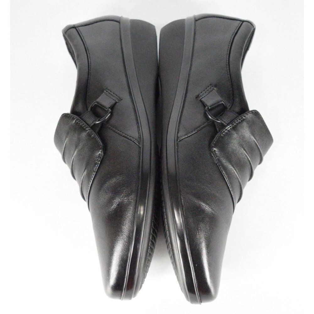 Clarks Everlay Heidi Black Monkstrap Wedge Loafers - Picture 7 of 8